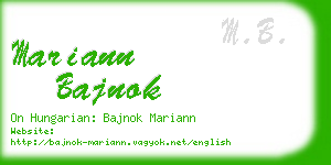 mariann bajnok business card